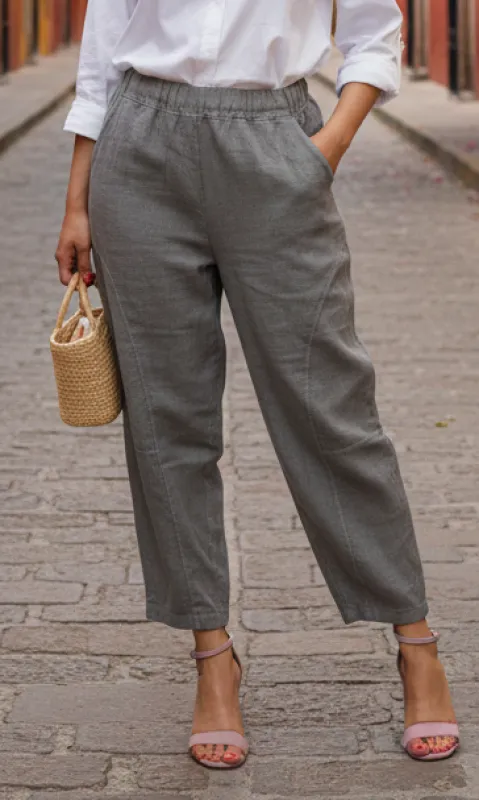 Tapered Linen Pull On Pant sold by Revolution Boutique
