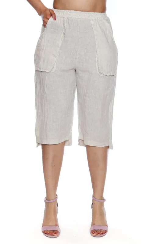 Linen Bermuda Style Short sold by Revolution Boutique