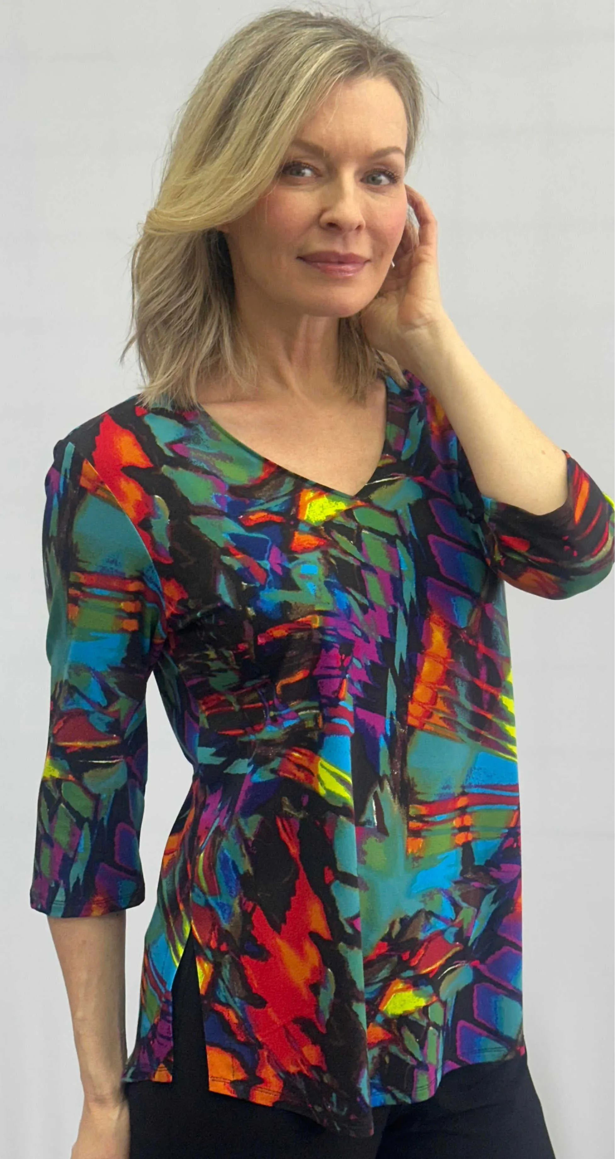 Abstract Jersey Top sold by Revolution Boutique