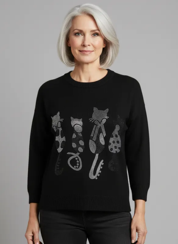 Studded Whimsy Cat Top sold by Revolution Boutique