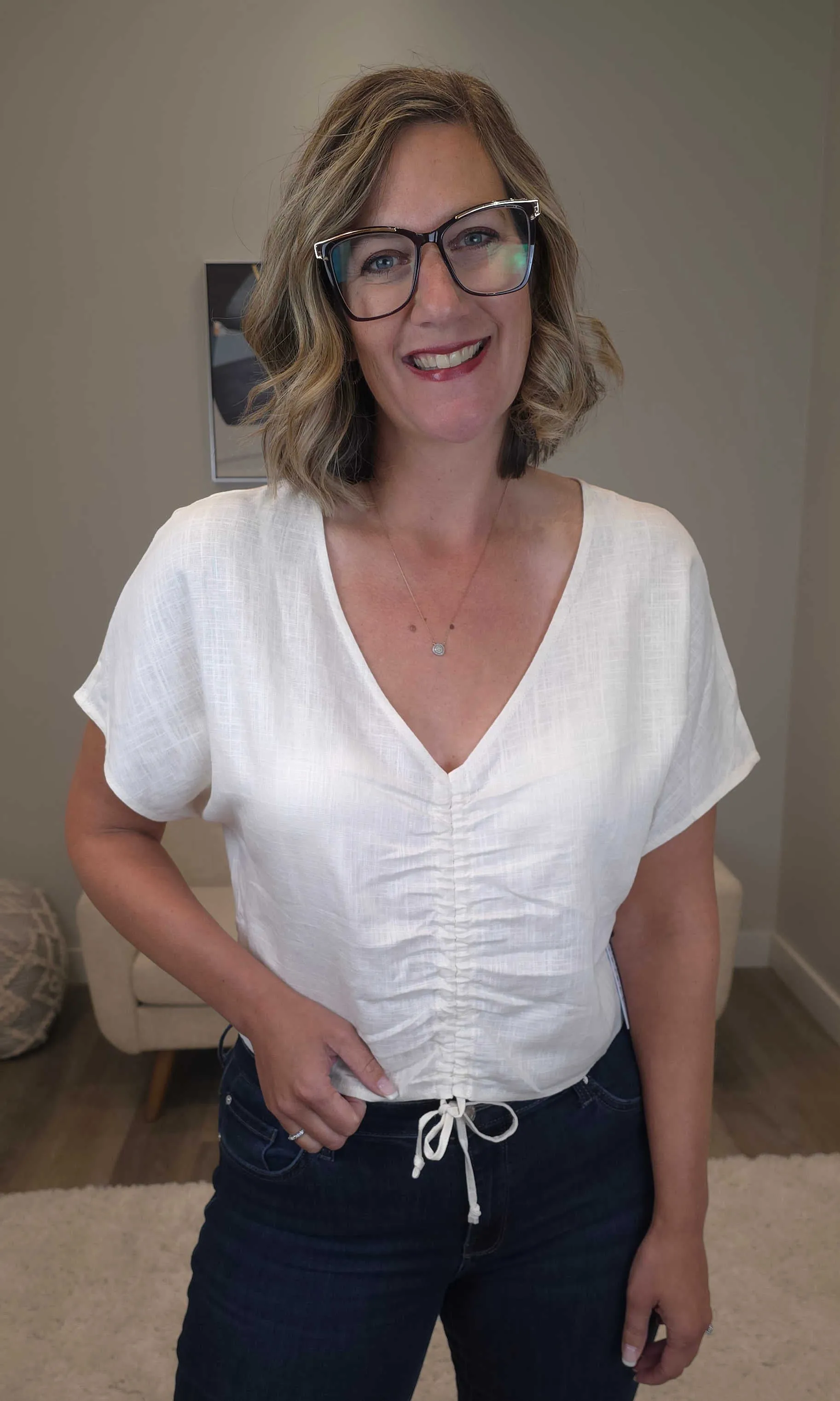 Adjustable Ruche Blouse sold by Revolution Boutique