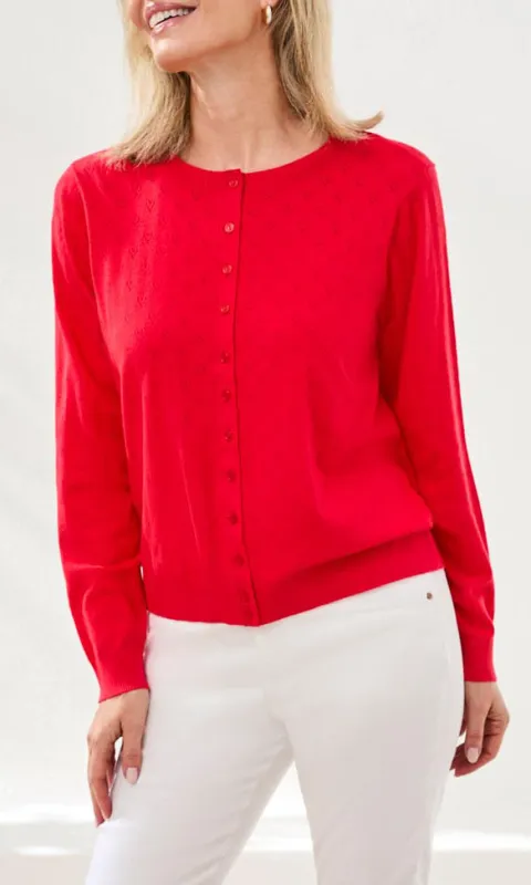 Button Down Pointelle Cardigan made by Tribal