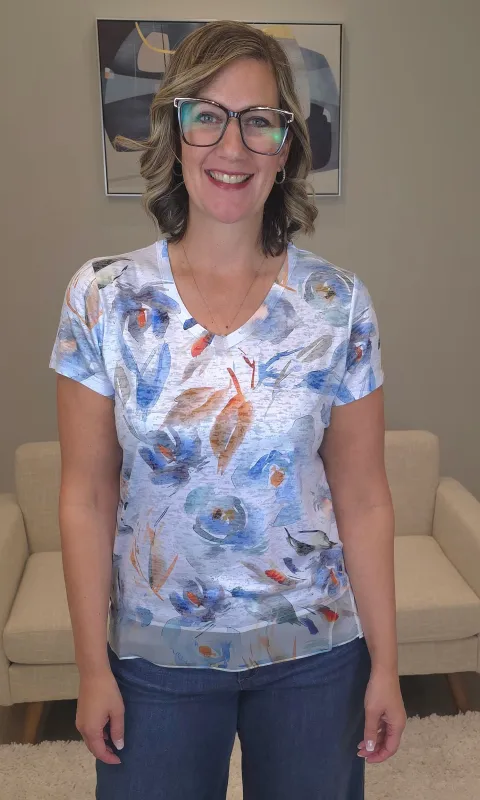 Soft Watercolour V-Neck Tee sold by Revolution Boutique