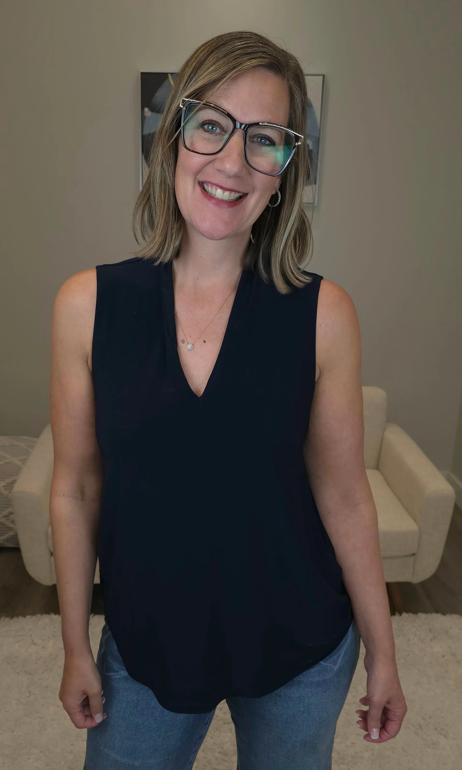 Sleeveless Drape V-Neck Top sold by Revolution Boutique
