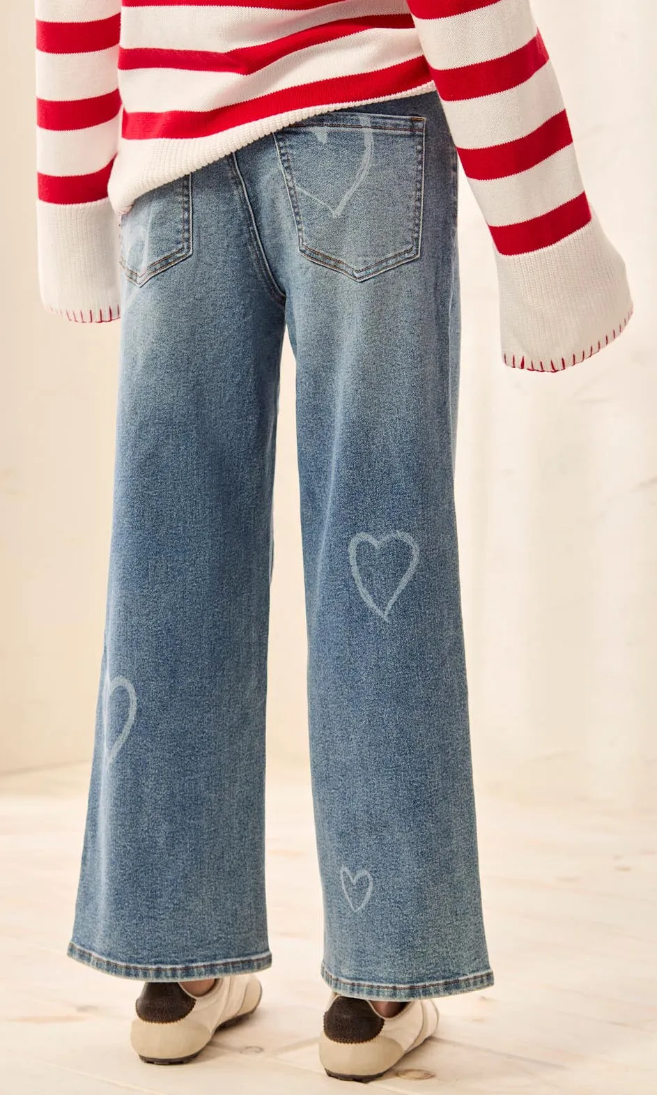 Heart Detail Wide Leg Denim sold by Revolution Boutique product image thumbnail 2