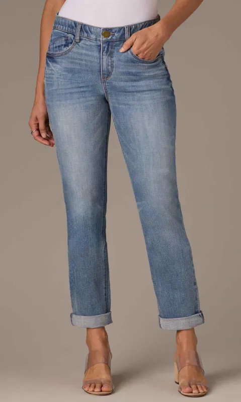 Mid-Rise Straight Leg Cuffed Jeans made by Wit & Wisdom