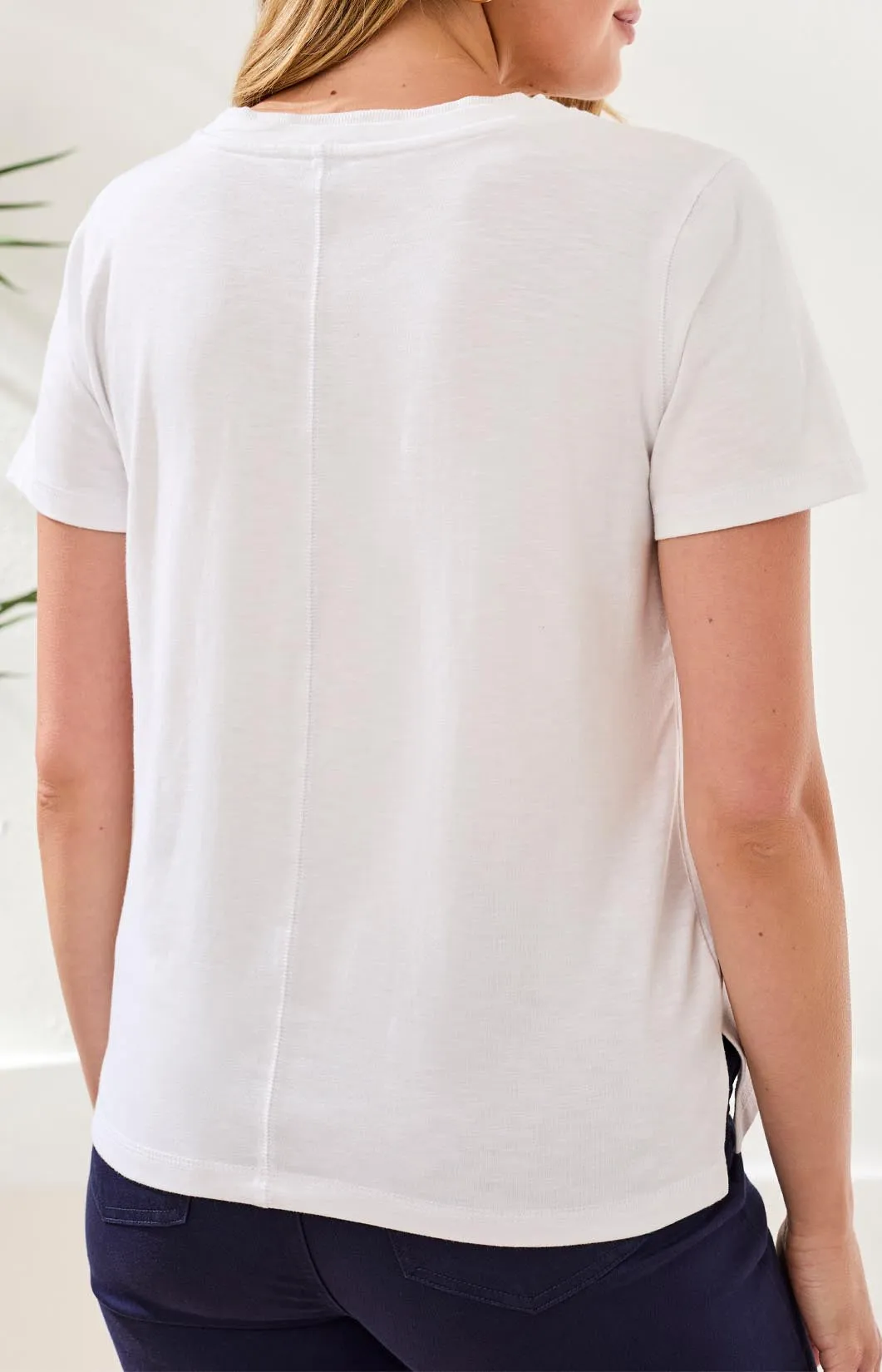 V-Neck Short Sleeve Top With Center Seam sold by Revolution Boutique product image thumbnail 5