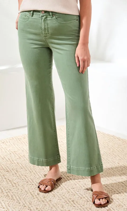 High Rise Cropped Wide Leg Pant made by Tribal