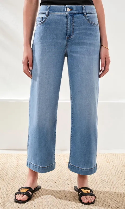 Boundless High Rise Cropped Wide Leg Denim made by Tribal