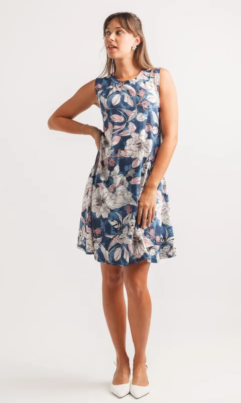 Sleeveless Floral A-Line Dress sold by Revolution Boutique