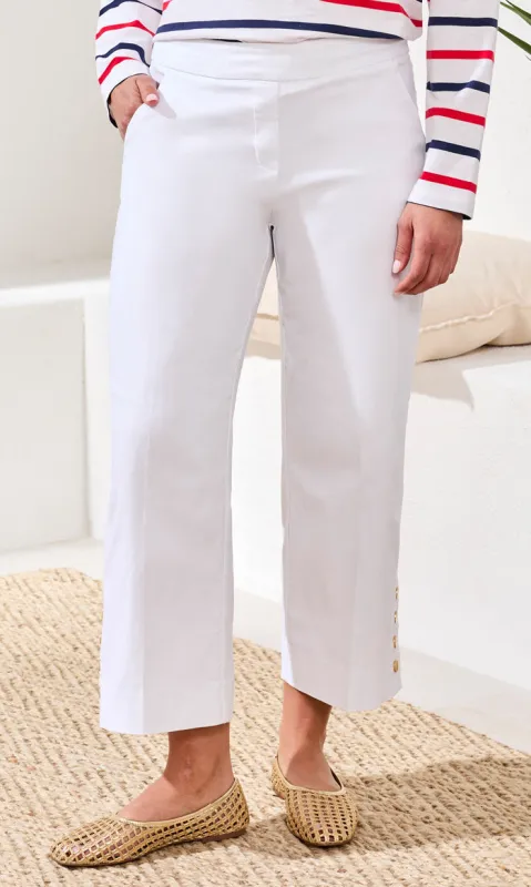 Button-Hem Crop Pull-On Stretch Ankle Pant made by Tribal