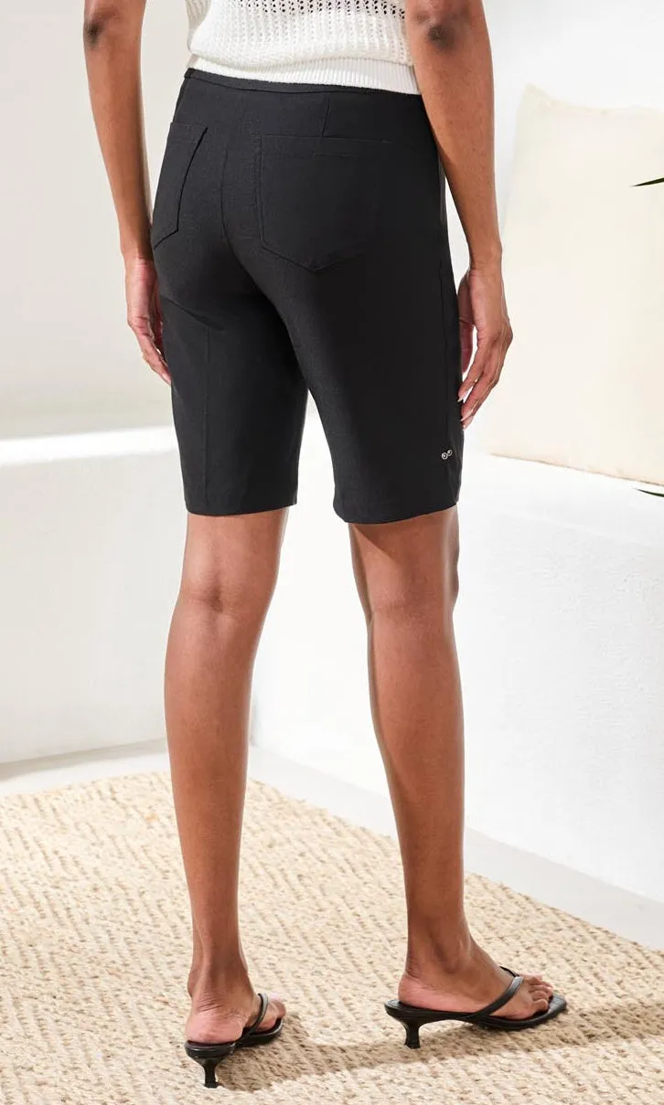 Stretch Pull-On Bermuda Shorts with Side Slits sold by Revolution Boutique product image thumbnail 4