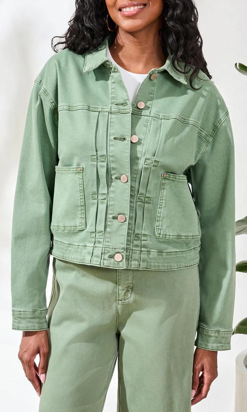 Cropped Patch Pocket Denim Jacket sold by Revolution Boutique product image thumbnail 3