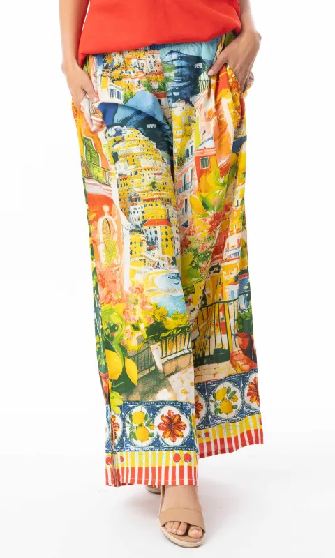 Scenic Print Wide Leg Palazzo Pant sold by Revolution Boutique