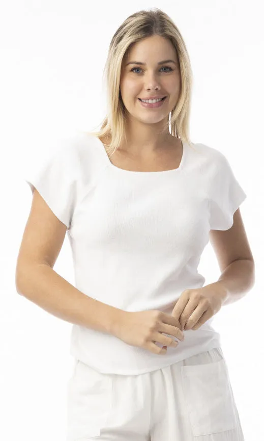 Square Neck Flutter Sleeve Tee sold by Revolution Boutique