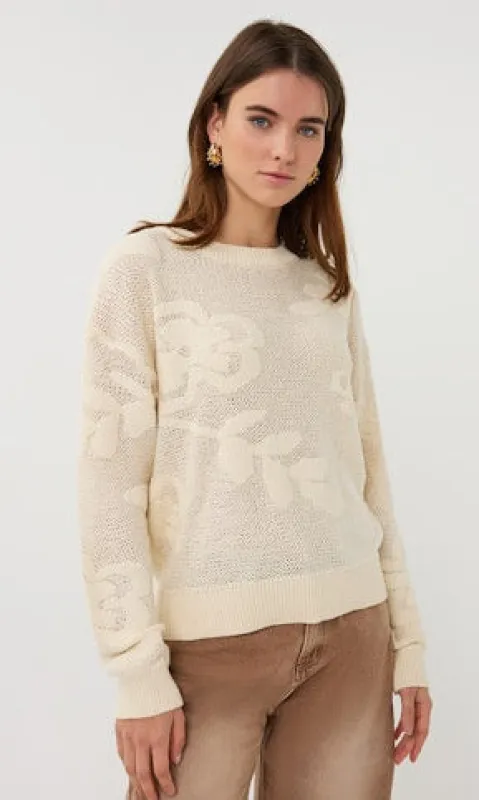 Floral Knit Crewneck Sweater made by Revolution Boutique