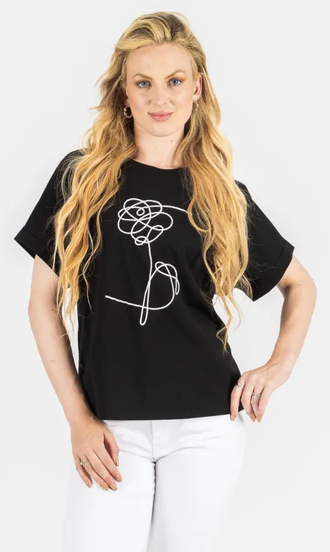 Abstract Line Art Knit Top made by Revolution Boutique