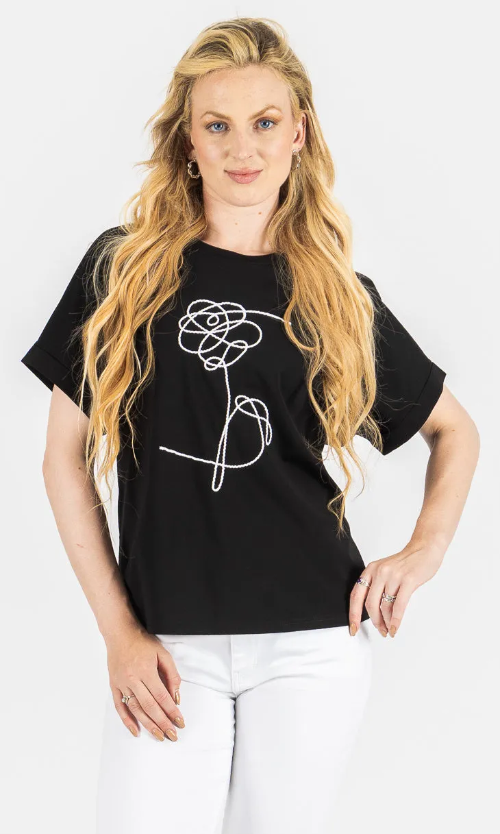 Abstract Line Art Knit Top sold by Revolution Boutique
