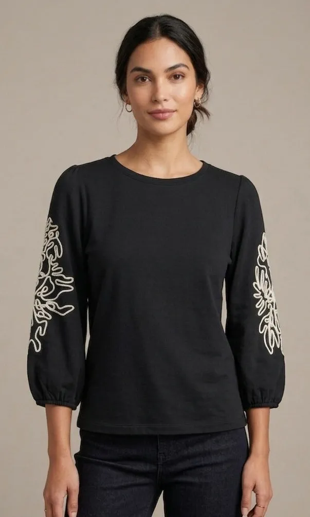 Soutache Sleeve Knit Top sold by Revolution Boutique