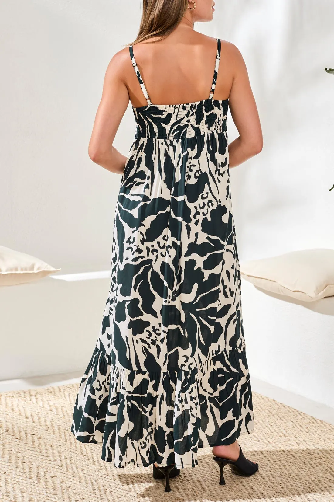 Printed Tiered Maxi Slip Dress sold by Revolution Boutique product image thumbnail 2