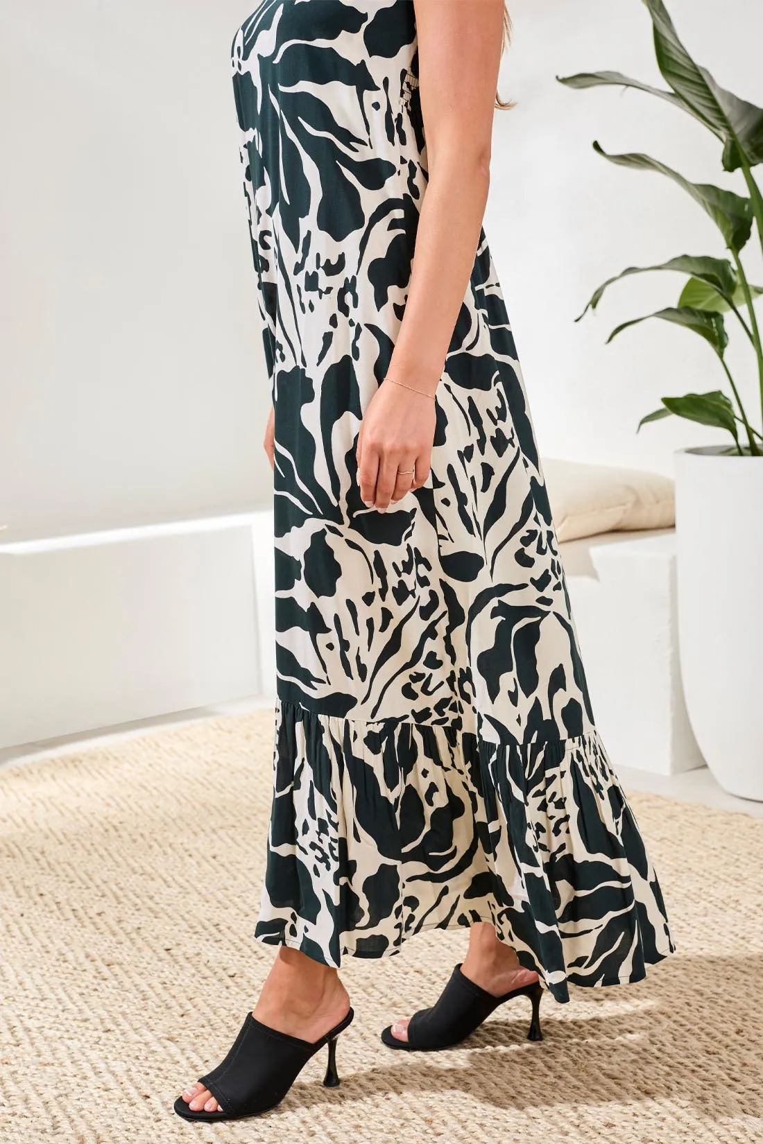 Printed Tiered Maxi Slip Dress sold by Revolution Boutique product image thumbnail 3