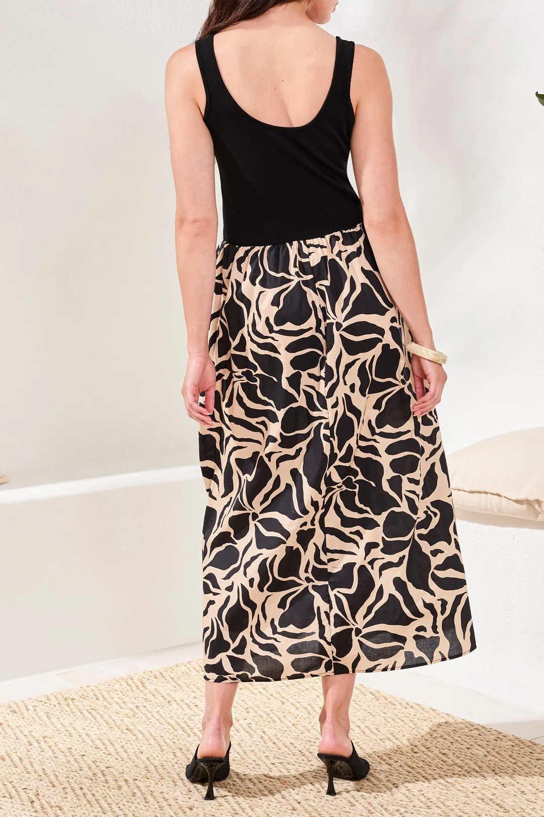 Sleeveless Mixed Media Printed Midi Dress sold by Revolution Boutique product image thumbnail 2