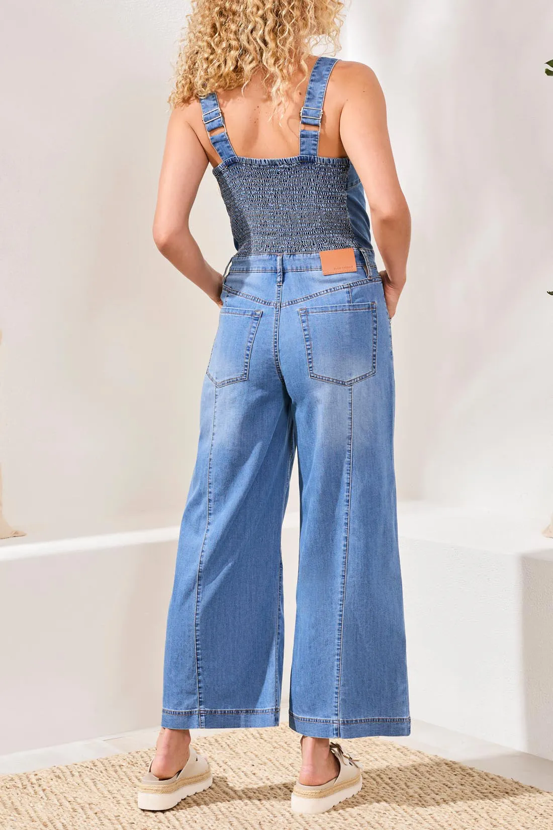 Wide-Leg Denim Utility Jumpsuit sold by Revolution Boutique product image thumbnail 2