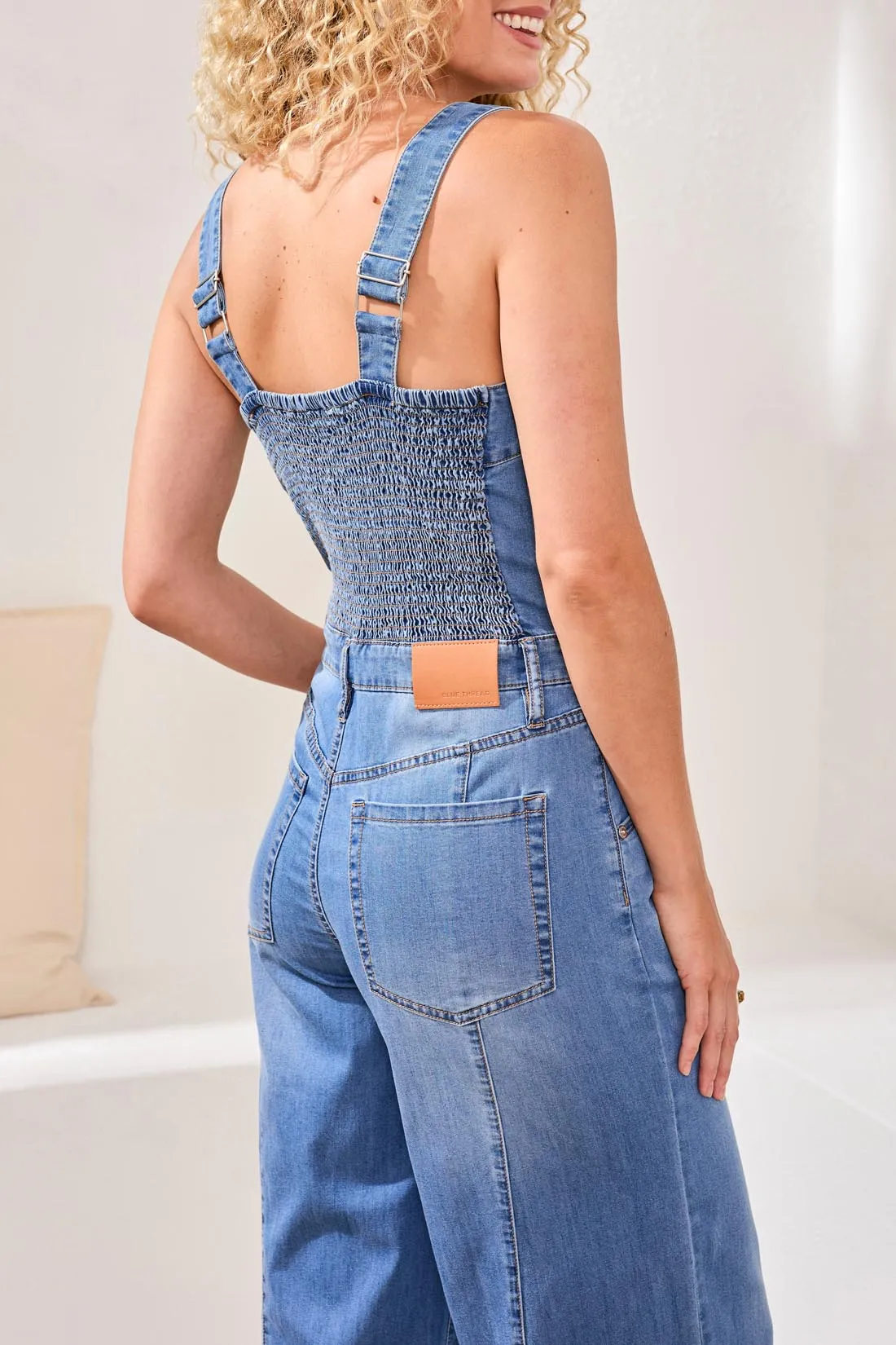 Wide-Leg Denim Utility Jumpsuit sold by Revolution Boutique product image thumbnail 4