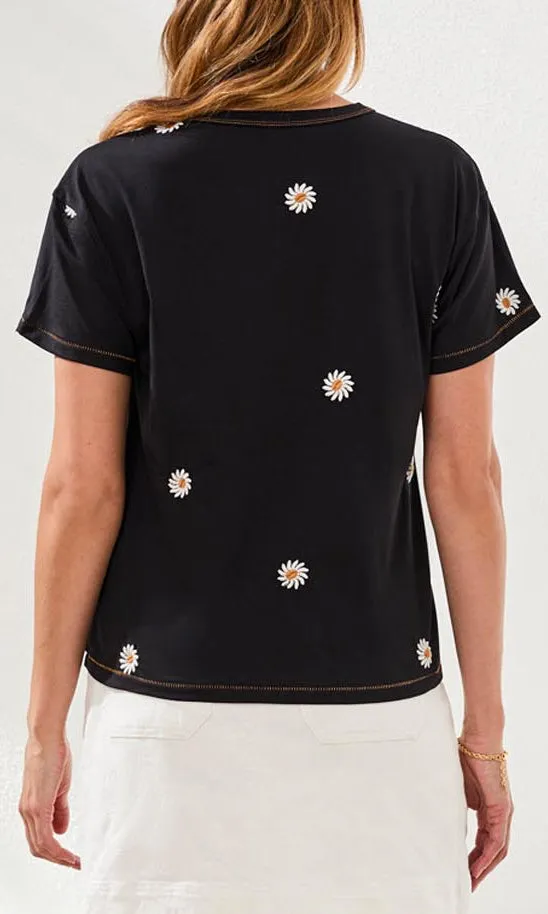 Daisy Embroidered Short Sleeve Knit Top sold by Revolution Boutique product image thumbnail 2