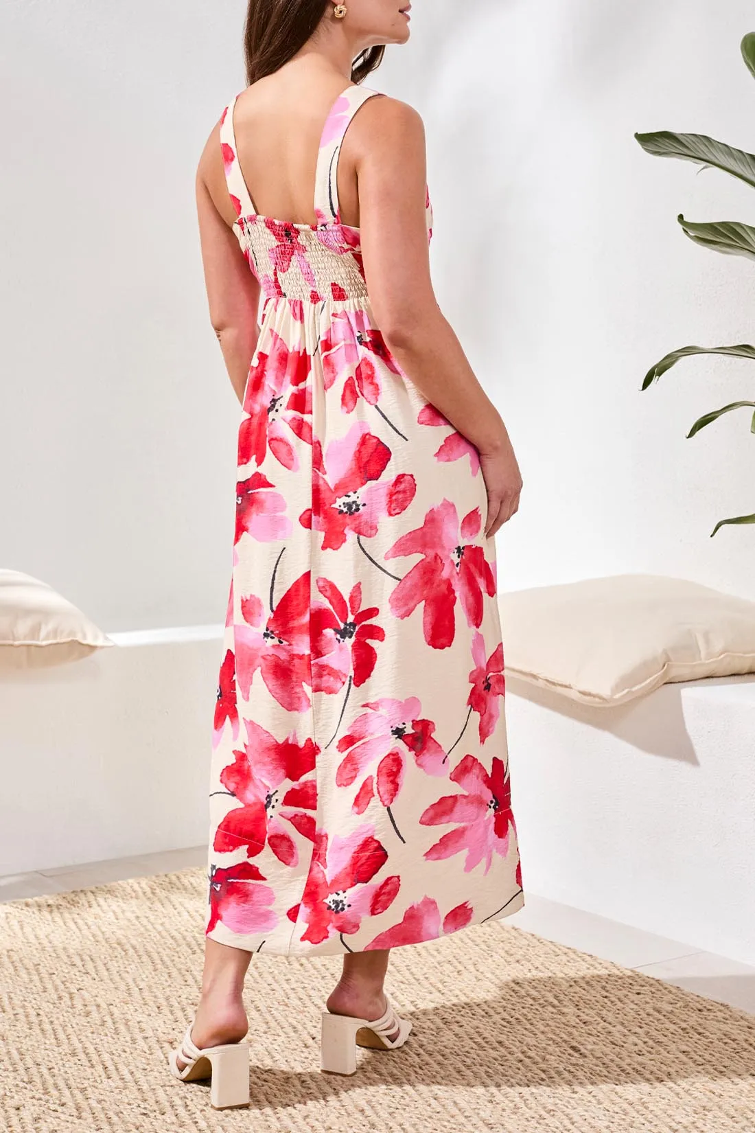 Watercolor Floral Sleeveless Midi Dress sold by Revolution Boutique product image thumbnail 2