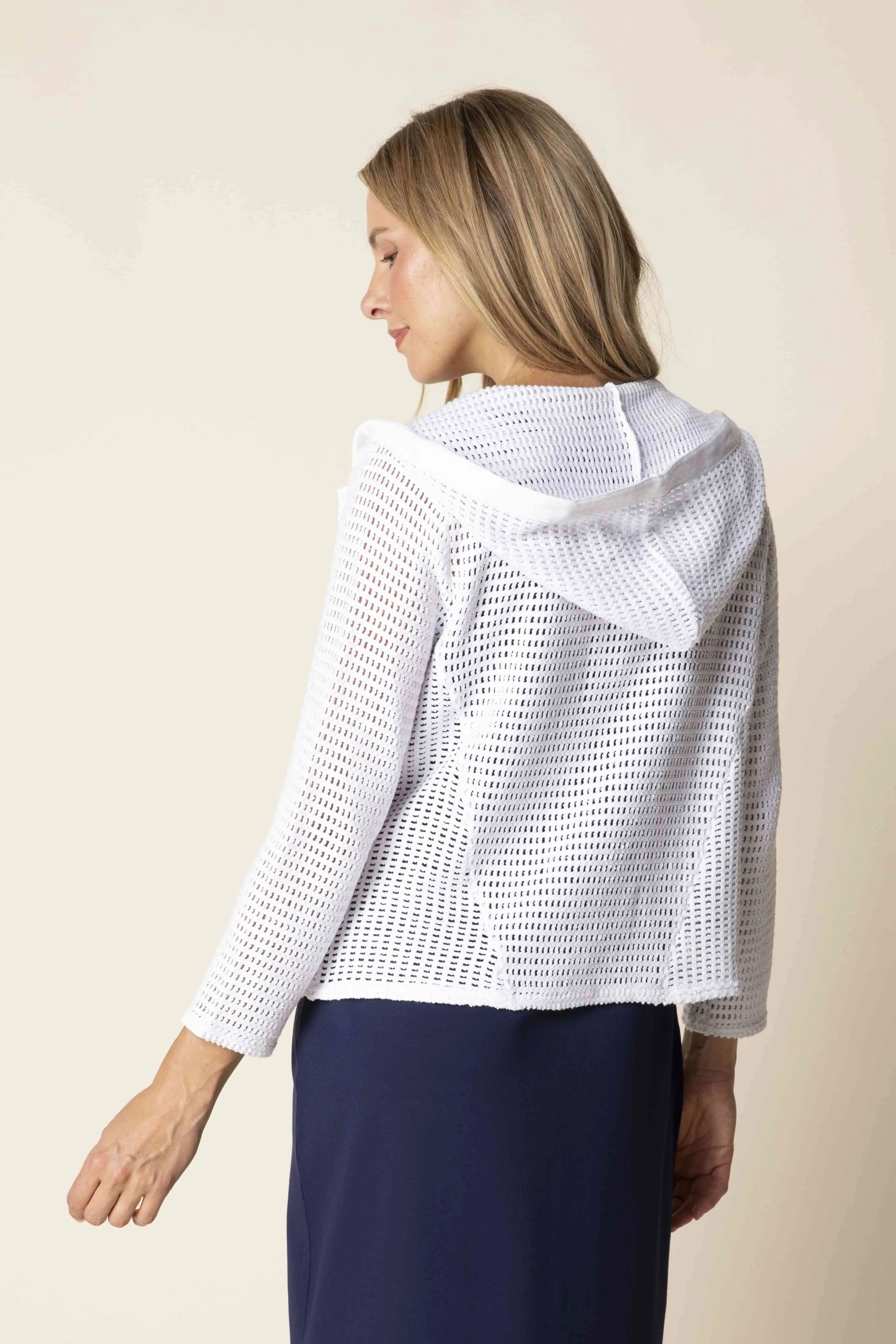 Textured Open Knit Hooded Cardigan sold by Revolution Boutique product image thumbnail 2