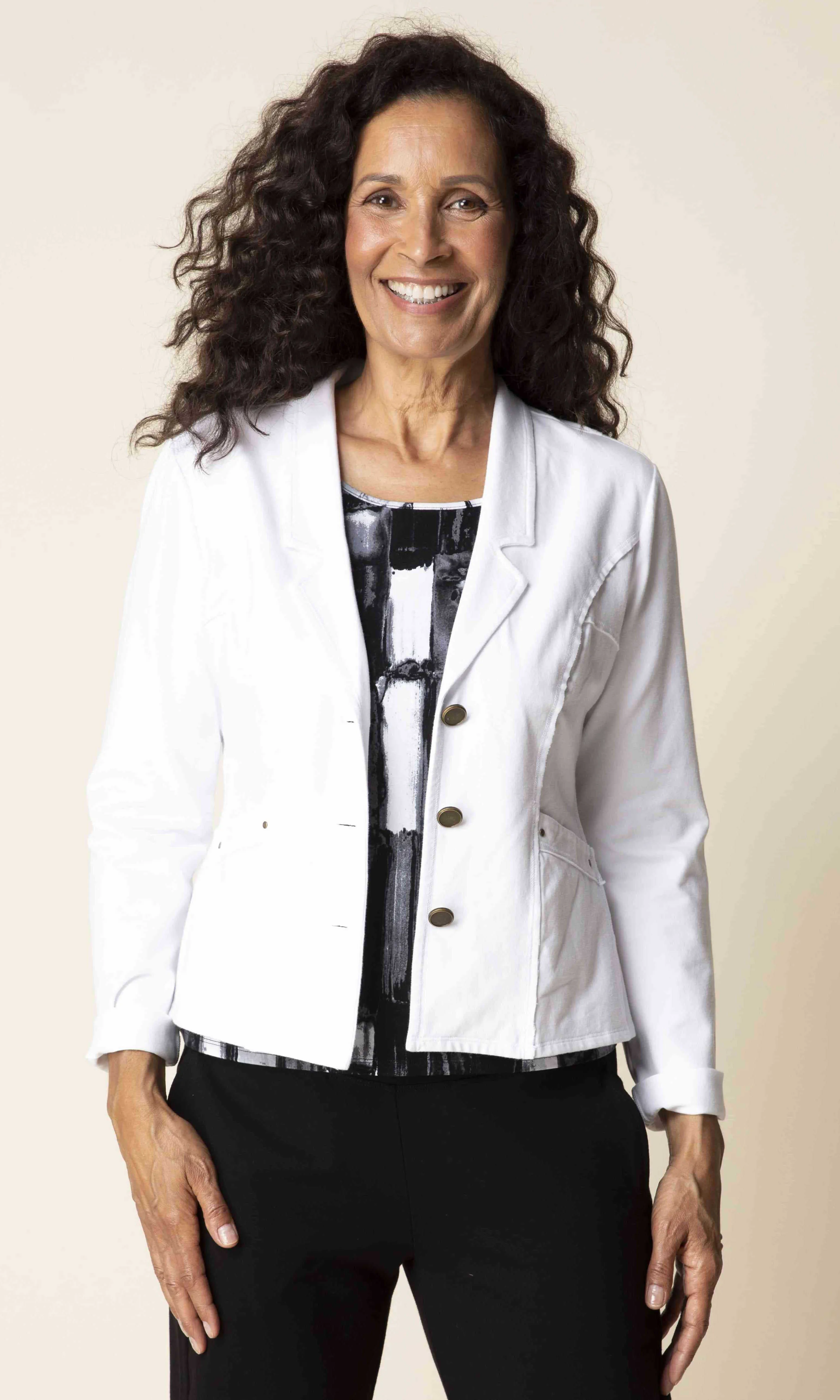 Structured Stretch Cotton Blazer sold by Revolution Boutique