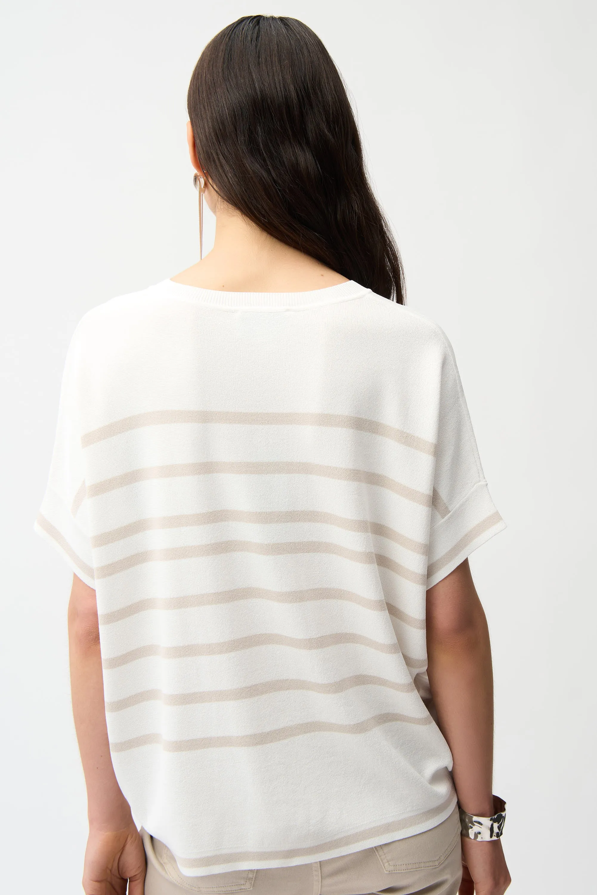 Striped Notch Neck Short Sleeve Knit Top sold by Revolution Boutique product image thumbnail 2