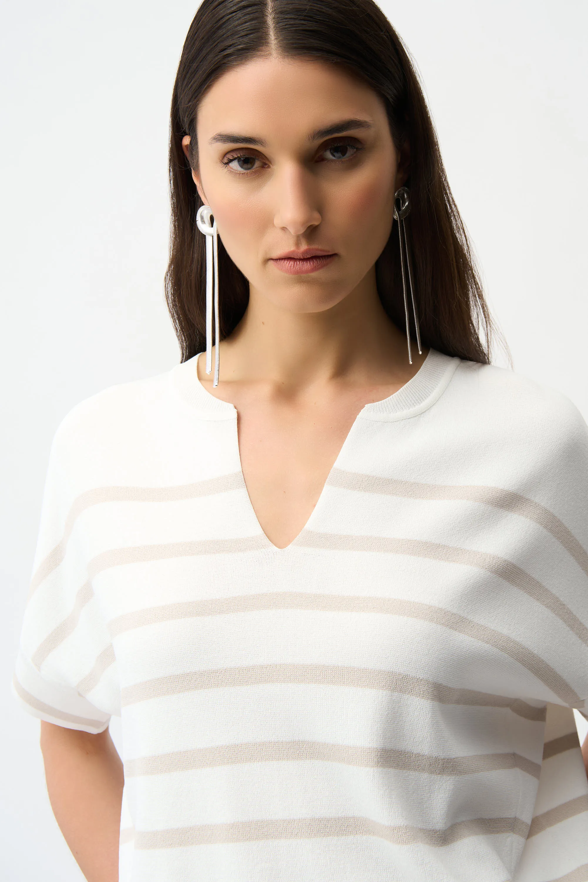 Striped Notch Neck Short Sleeve Knit Top sold by Revolution Boutique product image thumbnail 4