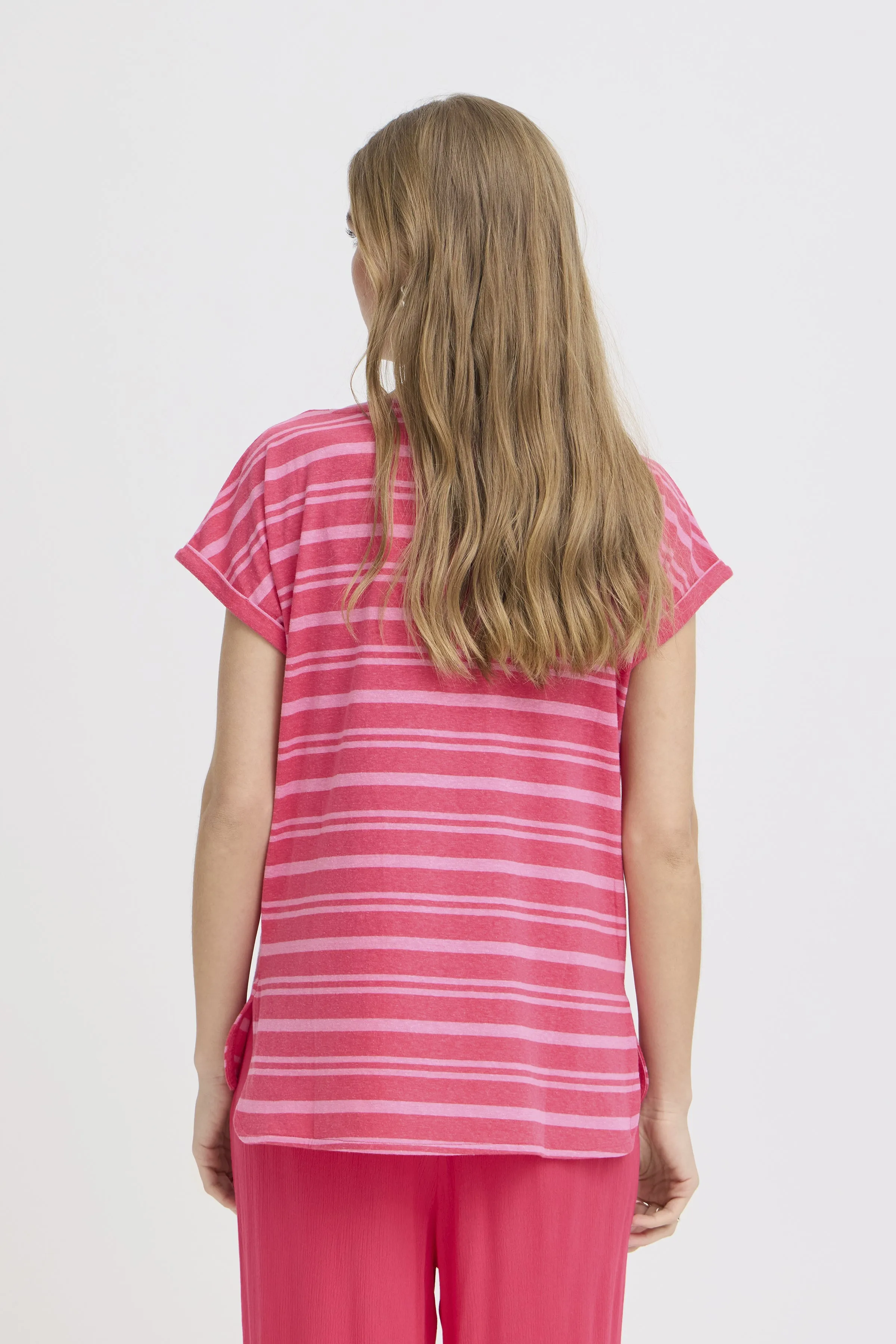 Striped Short Sleeve Relaxed Fit Knit Top sold by Revolution Boutique product image thumbnail 2