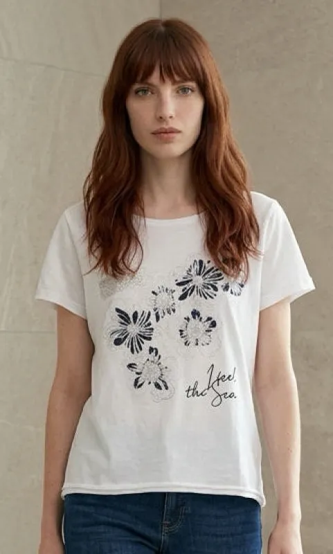 Floral Graphic Cotton Tee made by Revolution Boutique