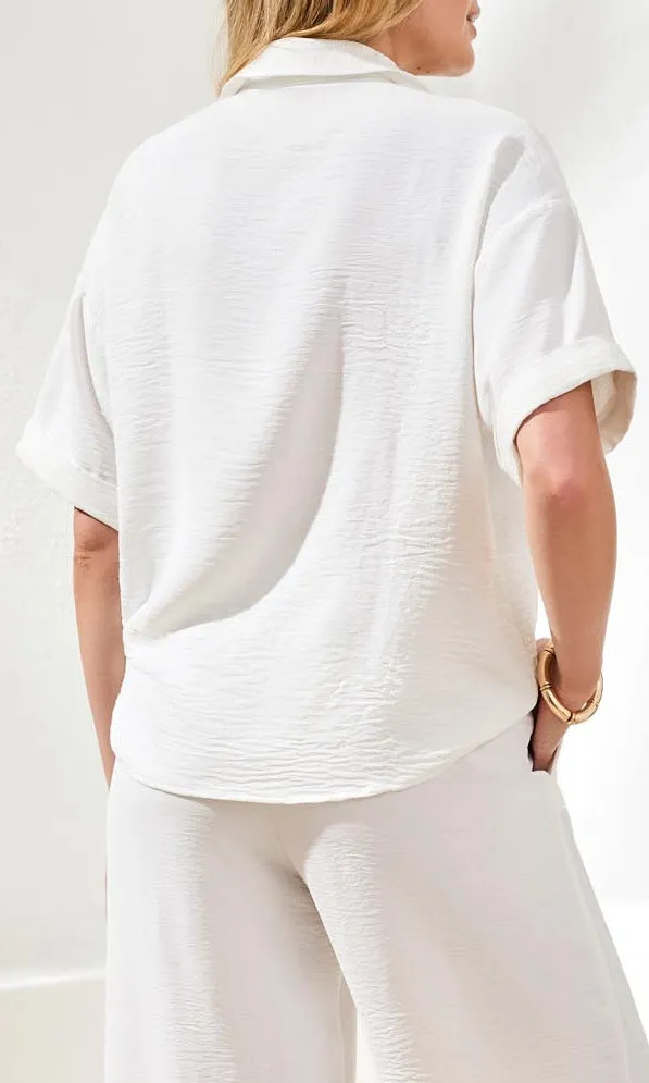Textured Relaxed Fit Short Sleeve Blouse sold by Revolution Boutique product image thumbnail 2