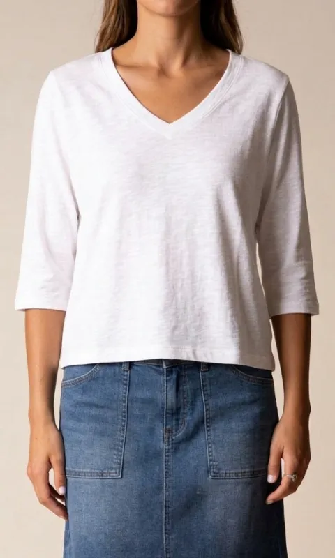 V-Neck 3/4 Sleeve Cotton Top made by Habitat