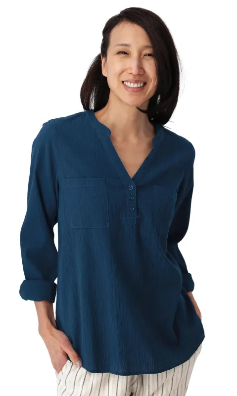 Organic Cotton Textured Blouse made by Aventura