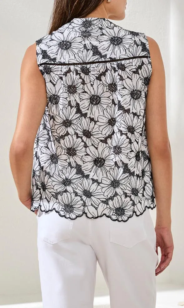 Cotton Floral Embroidered Sleeveless Blouse sold by Revolution Boutique product image thumbnail 2