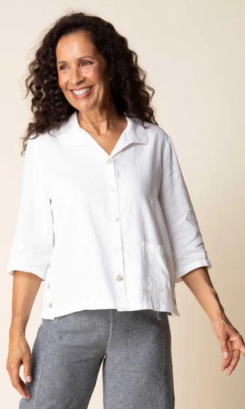 Relaxed Linen Blend Button-Up Top made by Habitat