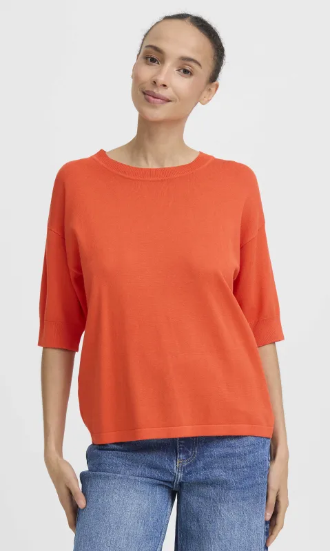 Relaxed Knit Short Sleeve Pullover made by Revolution Boutique