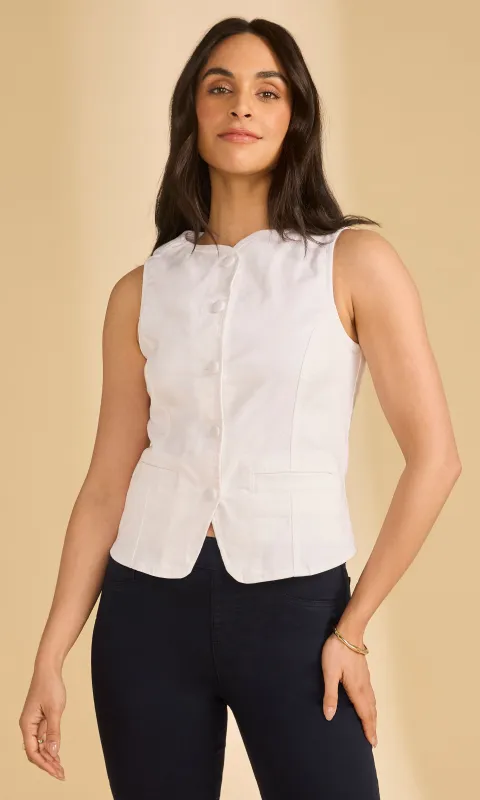 Tailored Button-Front Vest Jacket made by Revolution Boutique