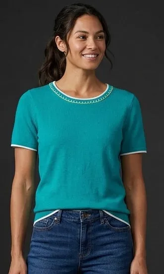 Contrast Trim Knit Top sold by Revolution Boutique