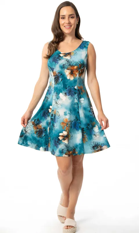 Watercolour Floral Fit & Flare Dress made by Bali