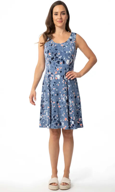Abstract Print Fit & Flare Knit Dress made by Bali