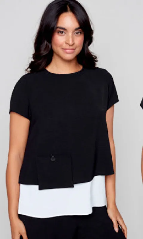 Layered Hem Pocket Detail Top made by Revolution Boutique