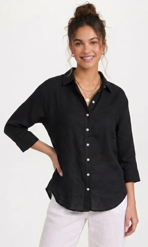 Classic Linen Button Front Shirt made by Revolution Boutique