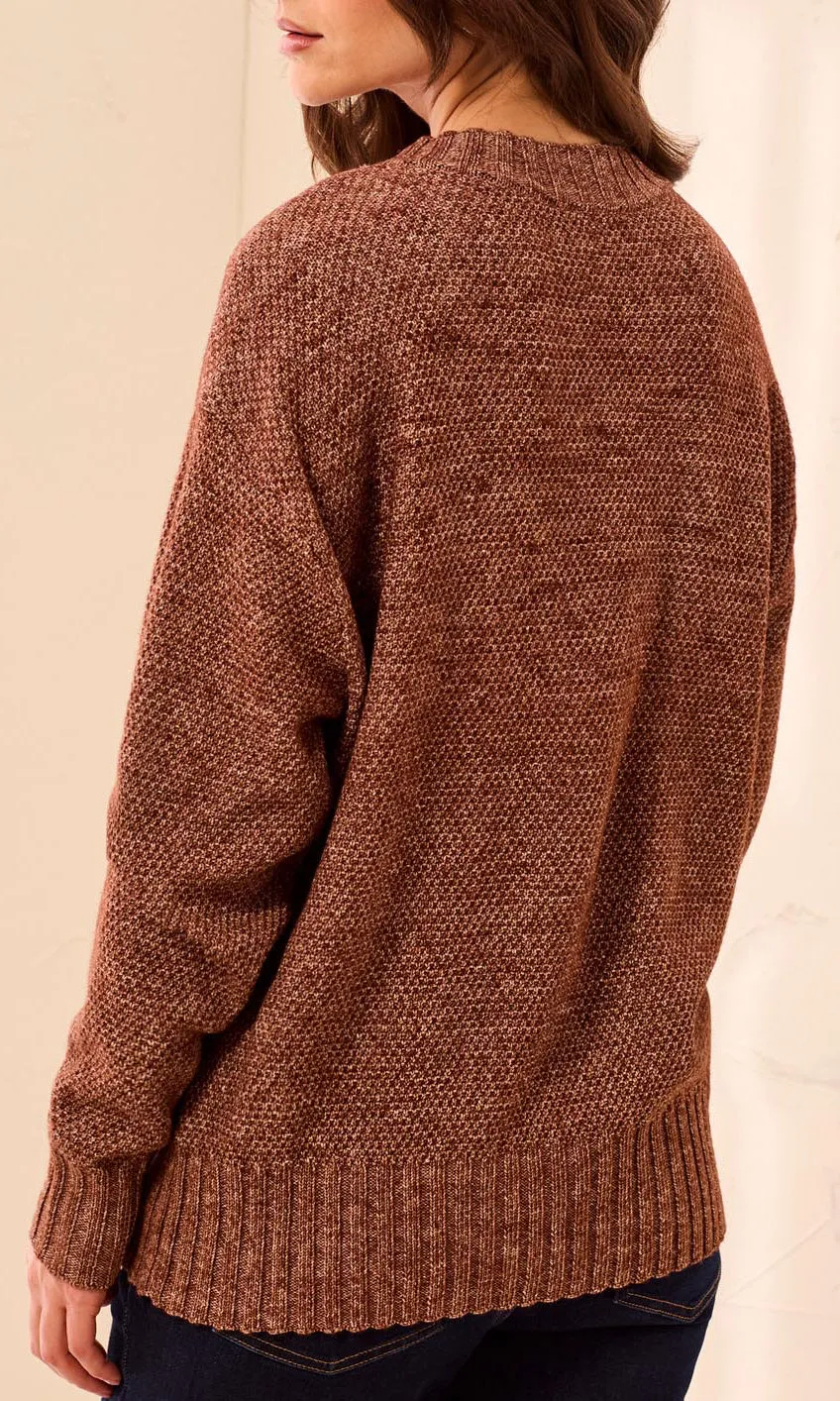 Textured Crew Neck Knit Sweater sold by Revolution Boutique product image thumbnail 2
