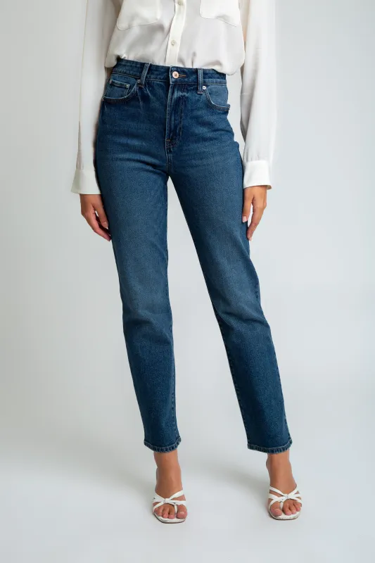 Stella High Rise 90'S Straight Jeans - Classic Blue sold by Rewash